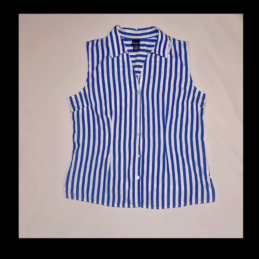 Vintage 90’s Basic Editions Button Down Sleeveless Shirt; Italian Summer